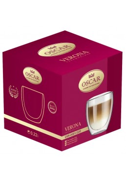 Склянка OSCAR Verona подвійна стінка в упаковці, 220 мл 